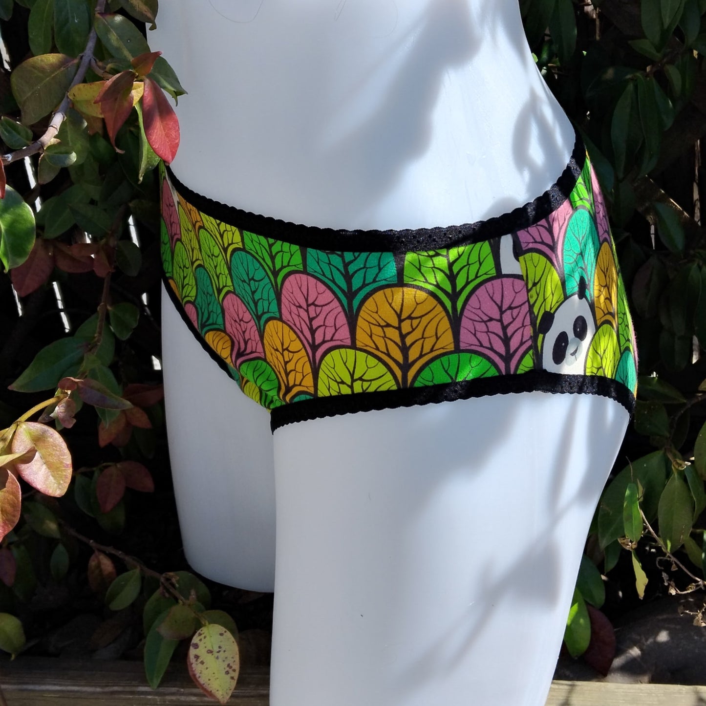 Culotte rigolote Taille 38 - Vert et rose avec panda