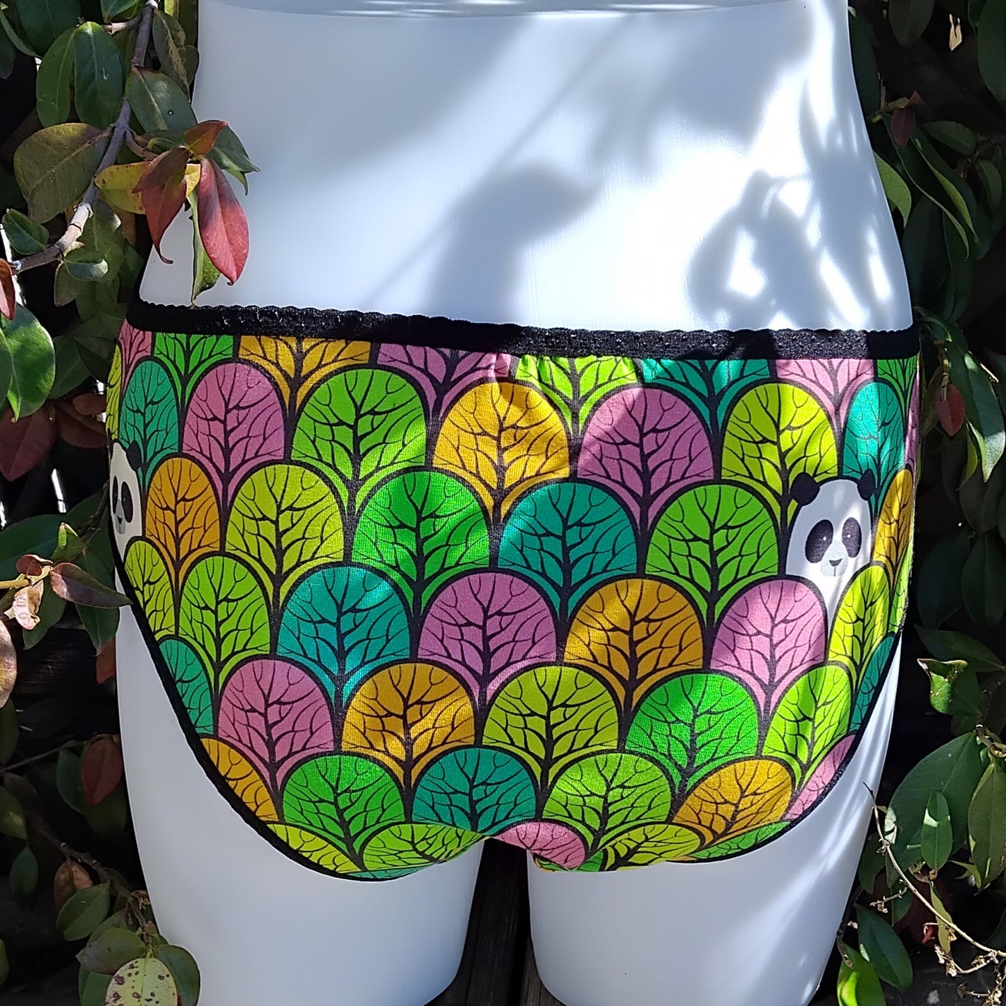 Culotte rigolote Taille 38 - Vert et rose avec panda