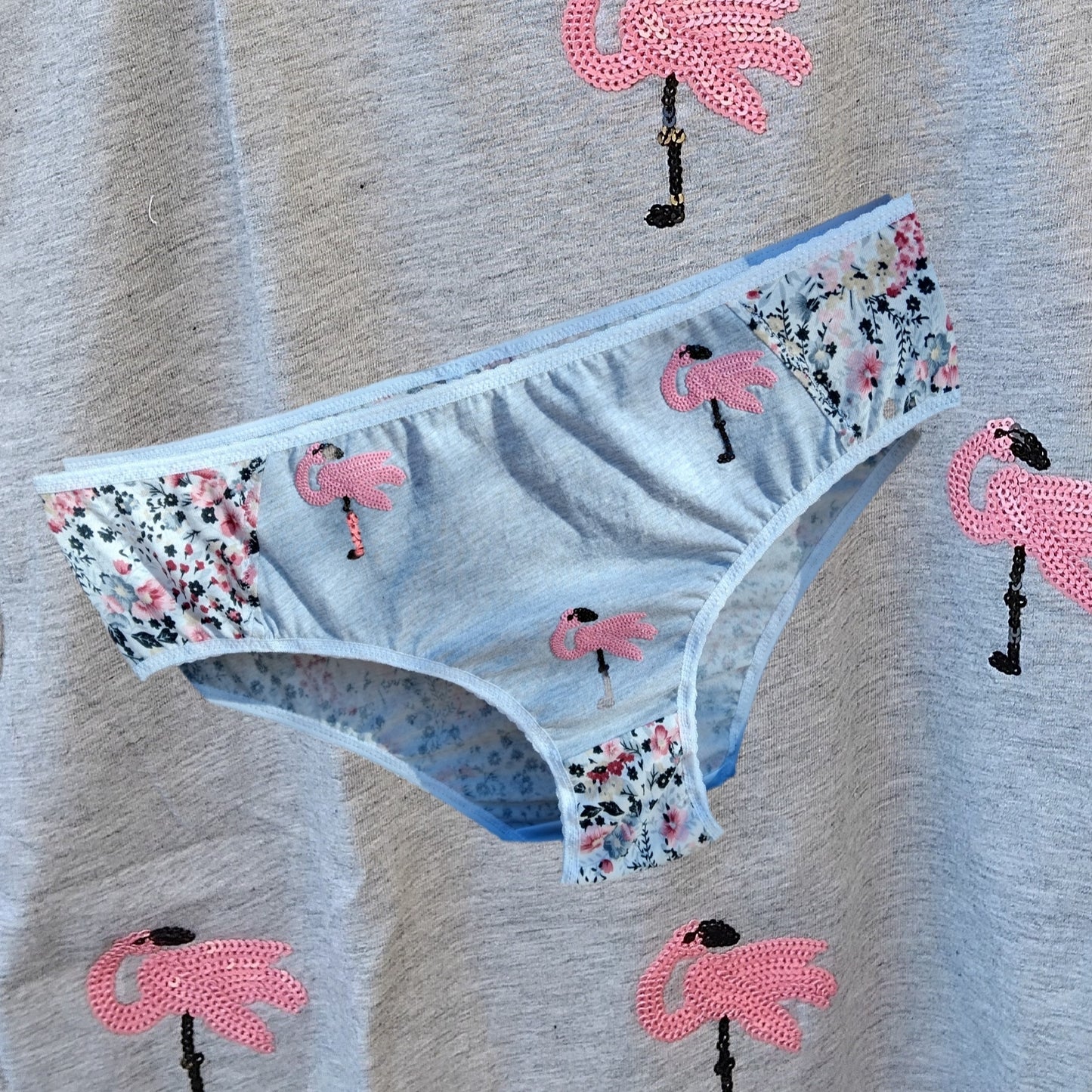 Culotte rigolote Taille 46 - Flamants rose sur fond gris