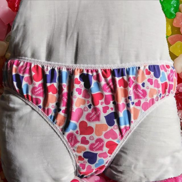 Culotte rigolote Taille 54 - Cœurs roses rouges et bleus