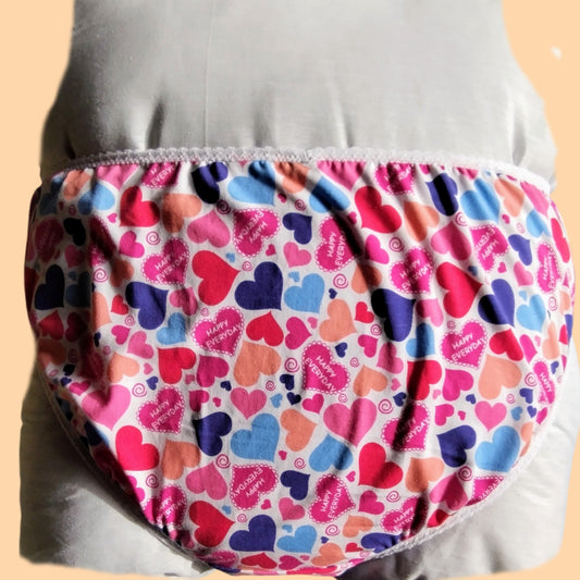 Culotte rigolote Taille 54 - Cœurs roses rouges et bleus