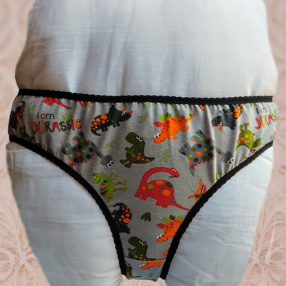 Culotte rigolote Taille 50 - Dinosaures sur fond gris