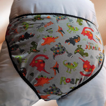 Culotte rigolote Taille 50 - Dinosaures sur fond gris