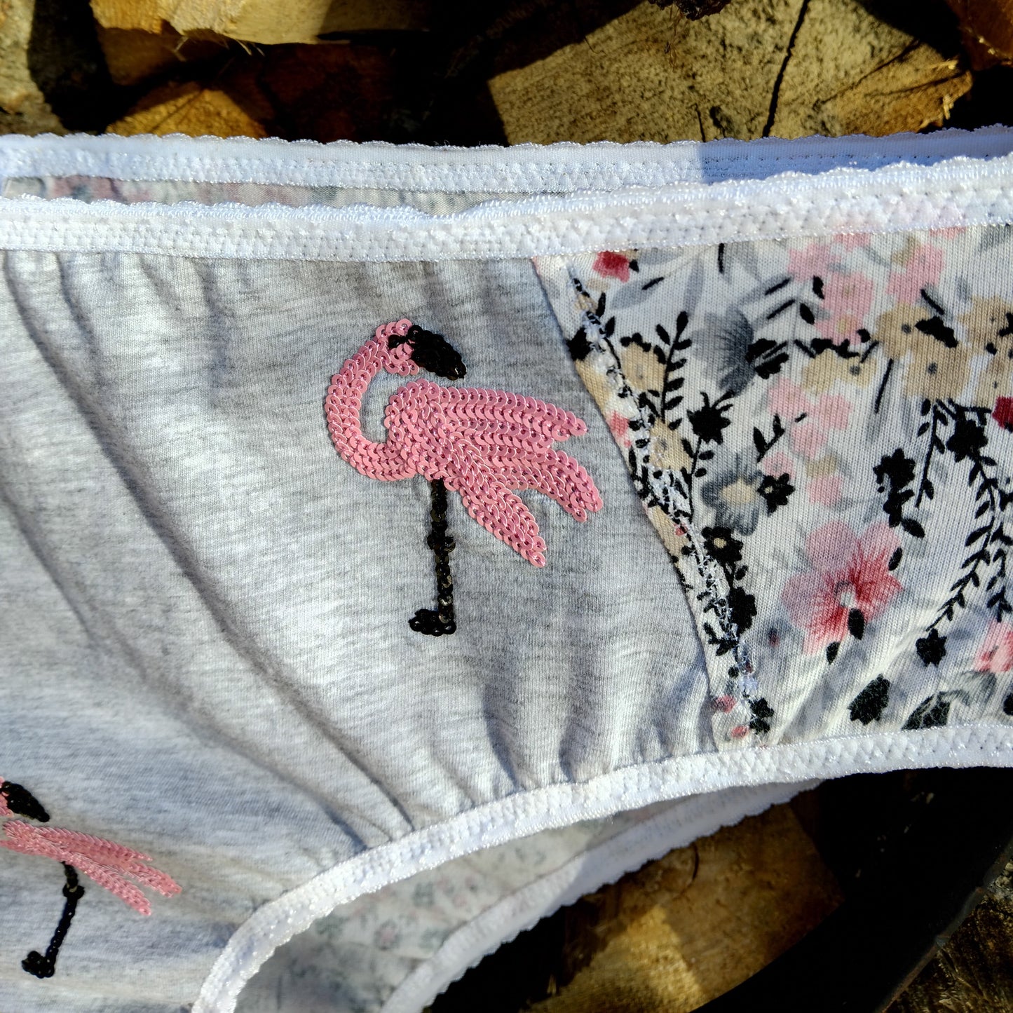 Culotte rigolote Taille 46 - Flamants rose sur fond gris