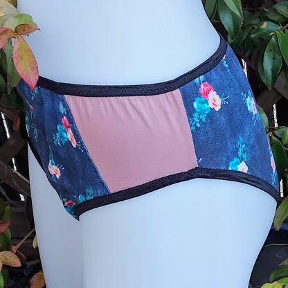 Culotte rigolote Taille 40 - Fleurs sur fond bleu marine